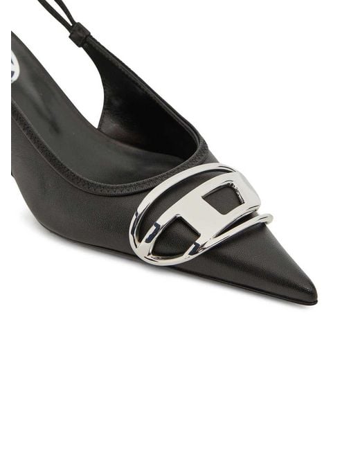 DIESEL Black Leather D Venus Pumps