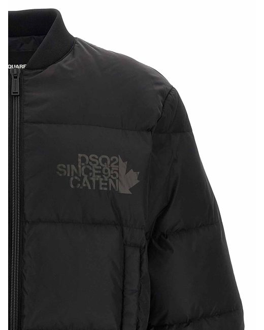 DSquared² Black Padded Bomber Jacket for men