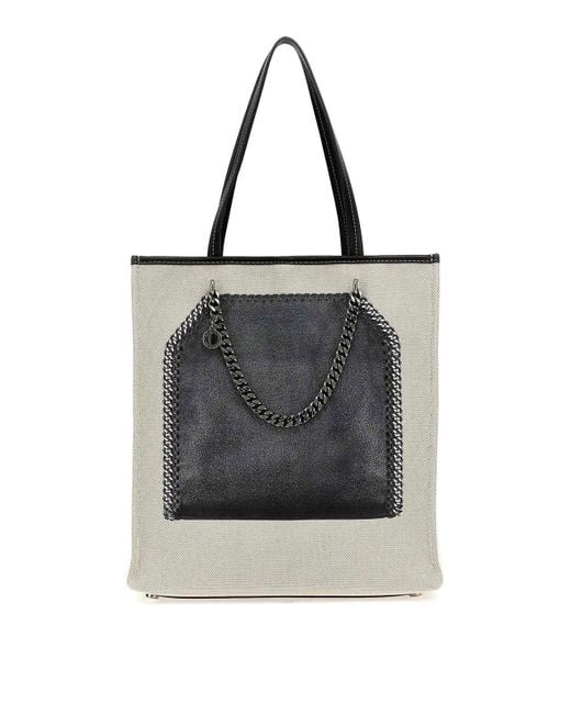 Stella McCartney Black Trompe Loeil Print On Shopping Bag