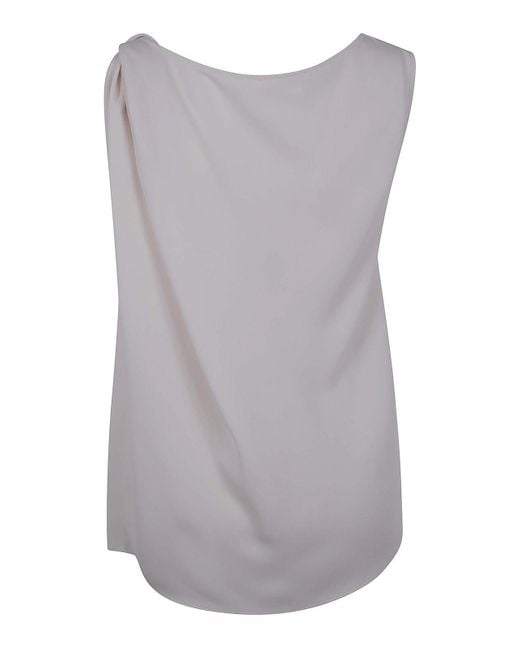 P.A.R.O.S.H. Gray Twist Detailed Top