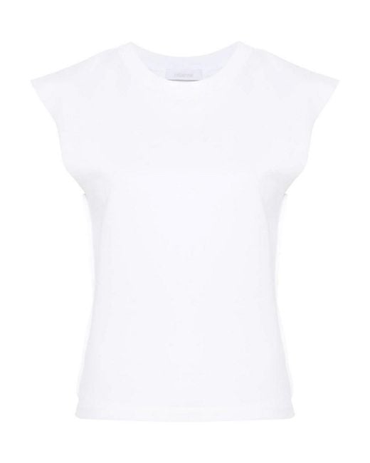 Rabanne White Cotton T-Shirt With Chain Detail