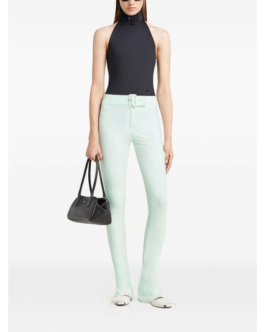 Courreges Black High-Neck Bodysuit With Buckle
