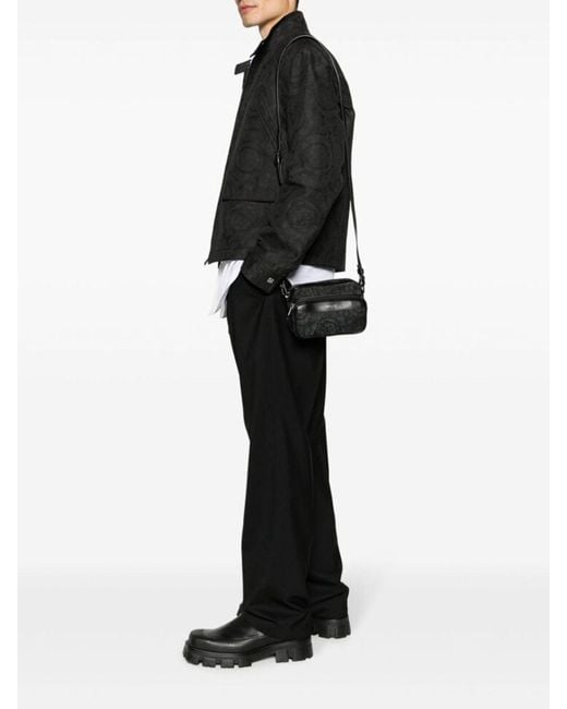 Versace Black Leather Bag for men