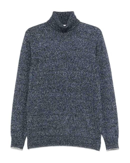 Brunello Cucinelli Blue Turtle-Neck Sweater for men