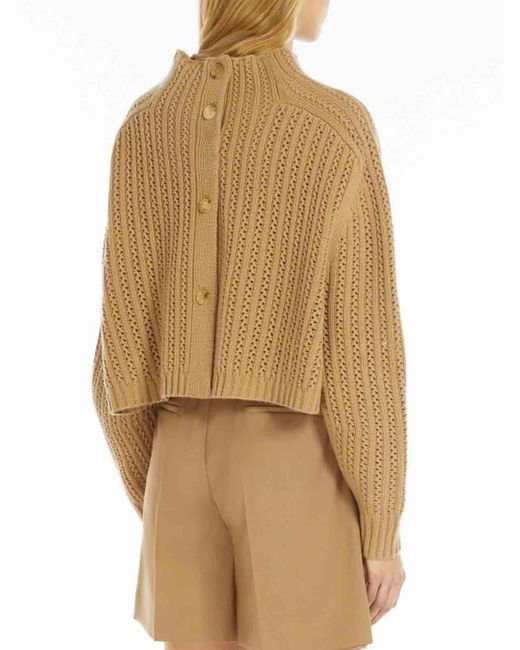 Max Mara Natural Wool And Cashmere Crop Sweater