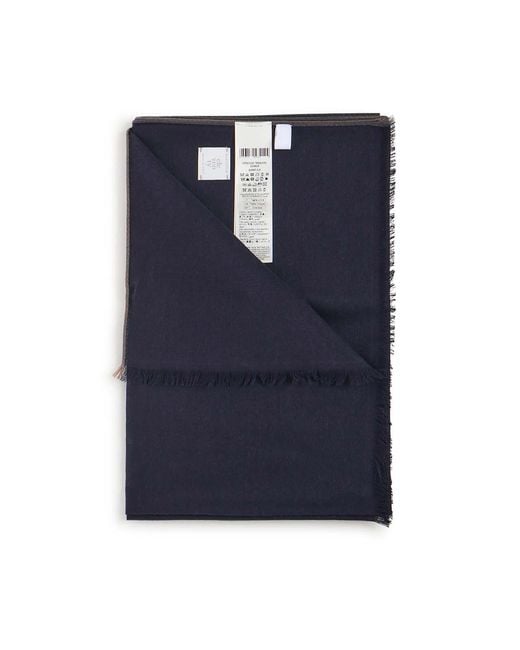 Eleventy Blue Cashmere And Wool Scarf for men