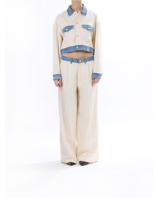 Moschino White Denim Edges Jacket