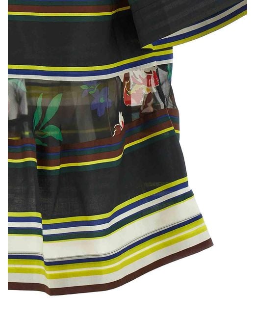 Sacai Green Pattern Mix Shirt