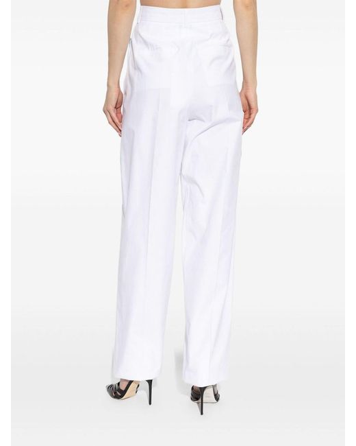 Sportmax White Cotton Trousers