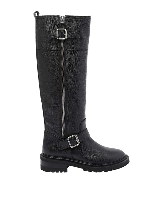 Via Roma 15 Black Buckles Boots