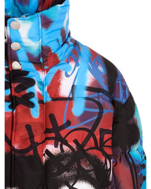 Dolce & Gabbana Blue Graffiti Down Jacket for men