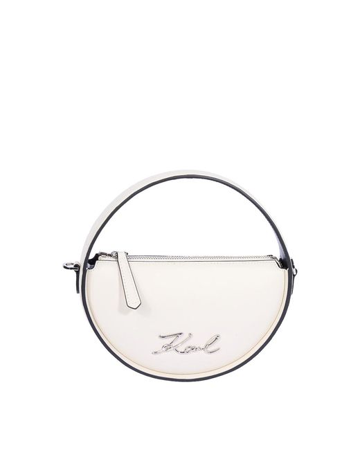 Karl Lagerfeld Metallic K/Signature Round Crossbody