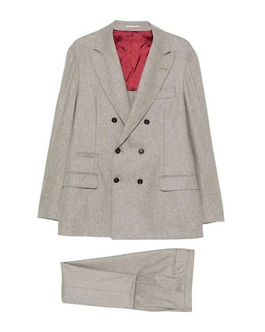 Brunello Cucinelli Gray Suit for men