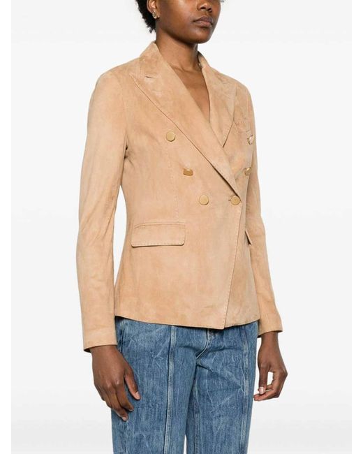 Tagliatore Natural Leather Double-breasted Jacket