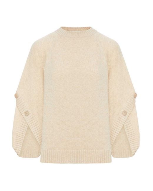 Max Mara Natural Oversized Wool And Cashmere Sweater