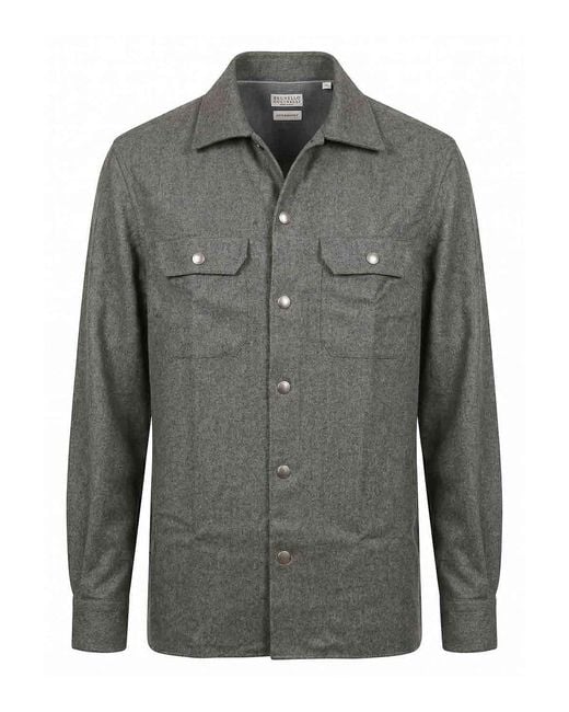 Brunello Cucinelli Gray Shirt for men