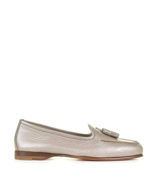 Santoni Natural Leather Loafers