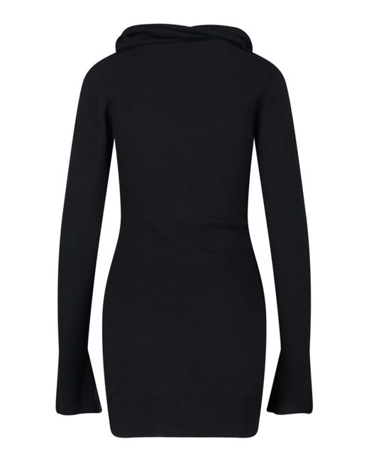 The Attico Black Mini Logo Dress