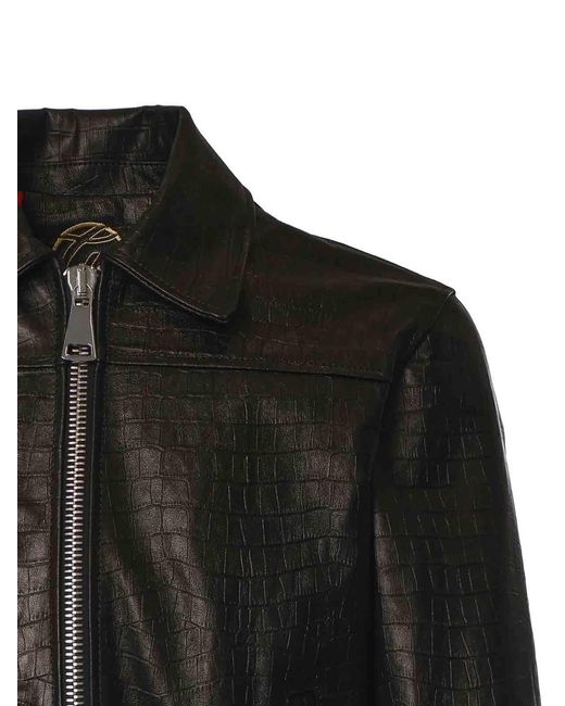 Giuliano Galiano Black Go Hard Leather Jacket for men