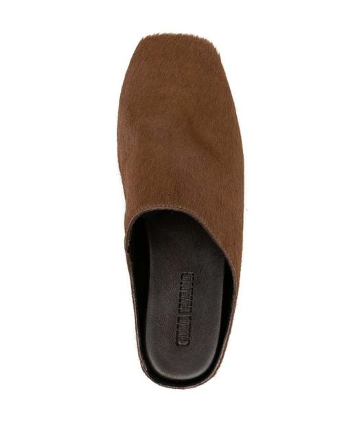 Uma Wang Brown Fur Mules