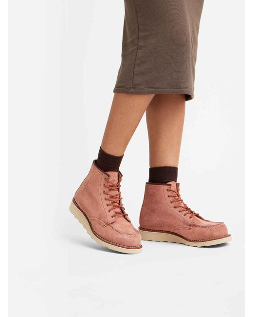 Red Wing Pink Classic Moc Ankle Boot