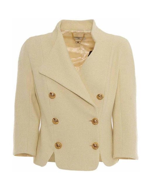 Elisabetta Franchi Natural Tailored Crop Jacket