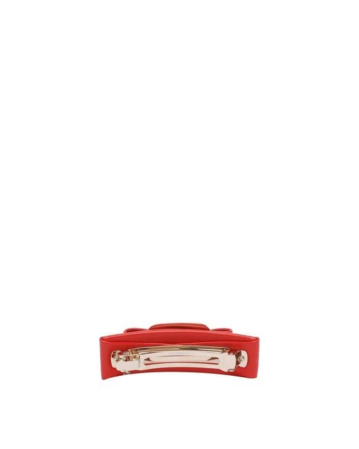 Ferragamo White Vara Bow Hair Clip