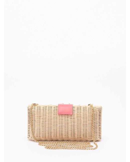 Rodo Natural Wicker Clutch