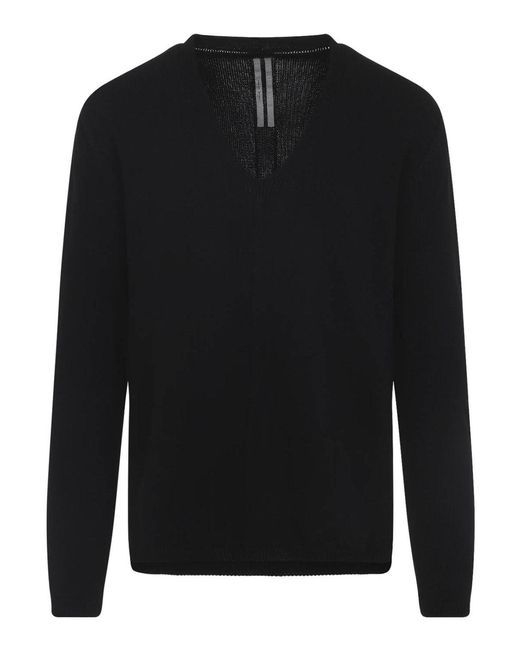 Rick Owens Black Oversized Extreme V-Neck Pullover for men