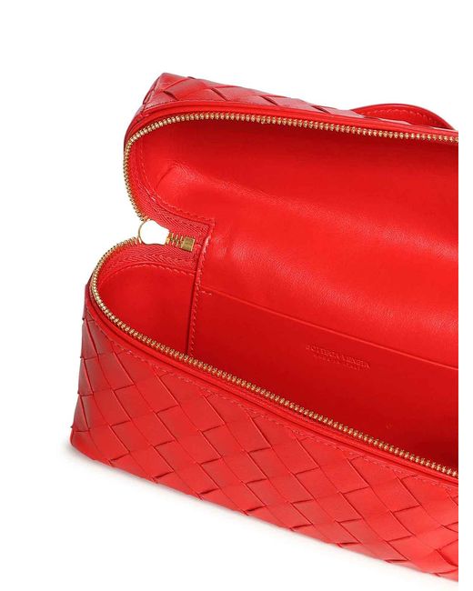 Bottega Veneta Red Bang Bang Leather Vanity Bag