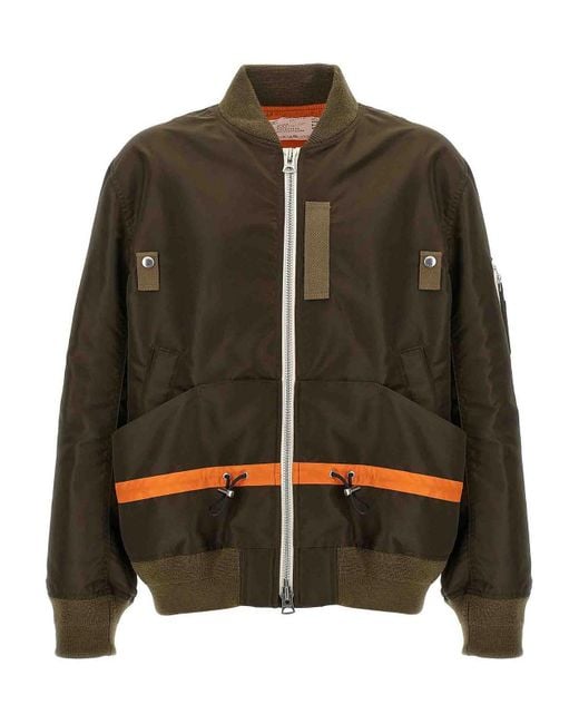 Sacai Gray Twill Nylon Blouson for men