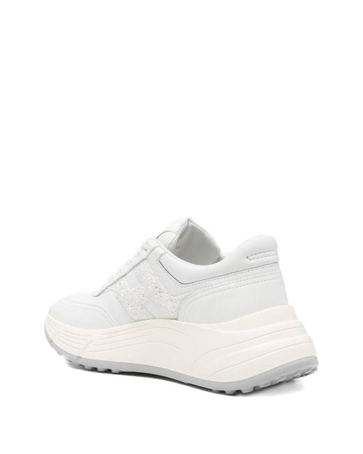 Hogan White Hi-Fi Leather Sneakers