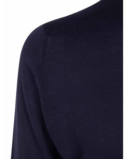 John Smedley Blue Hatfield Long Sleeves Crewneck Pullover for men