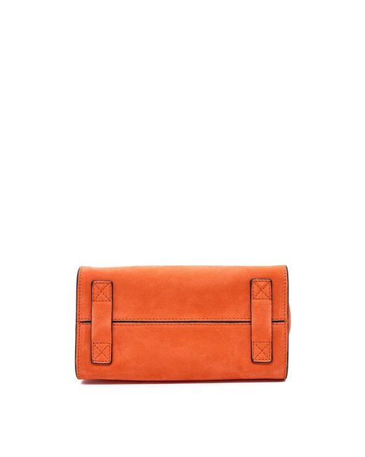 Moschino Orange Tie Me Small Suede Bag