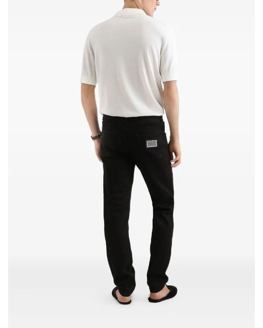 Dolce & Gabbana Black Logo Plaque Jeans for men