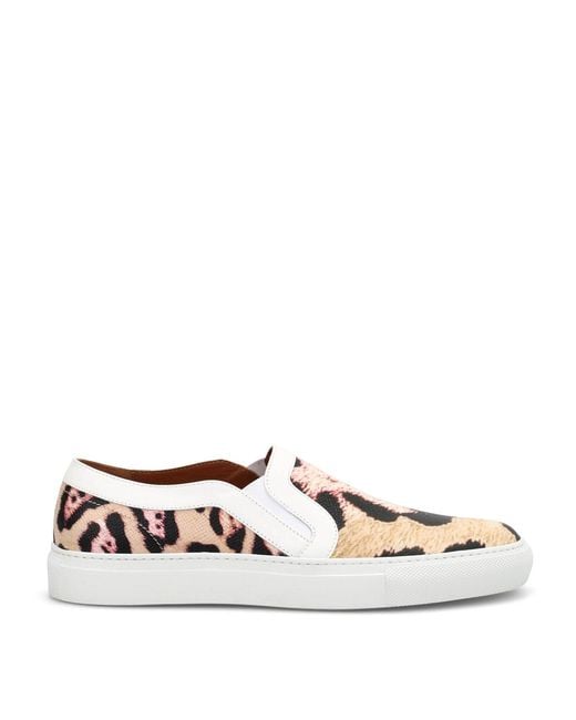 Givenchy White Skate Leopard Slip-Ons
