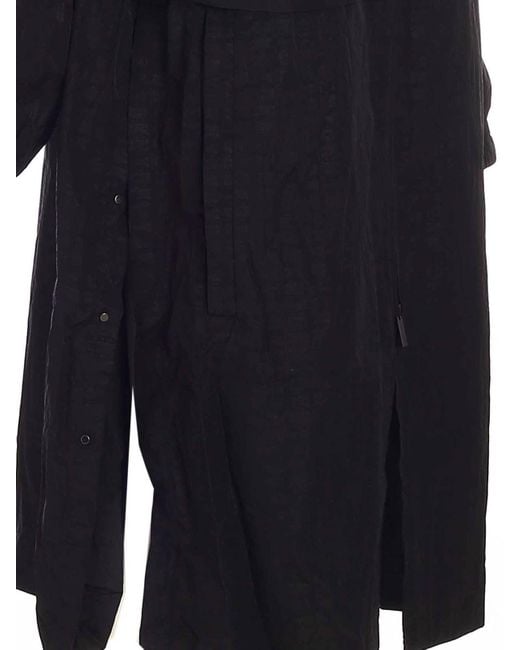 DKNY Black Windbreaker Long Jacket