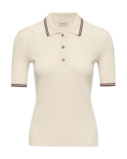 Moncler Natural Knitted Polo