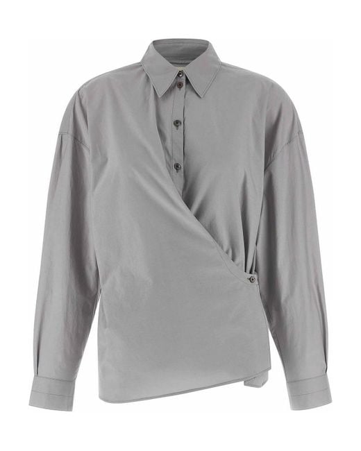 Lemaire Gray 'Straight Collar Twisted' Shirt