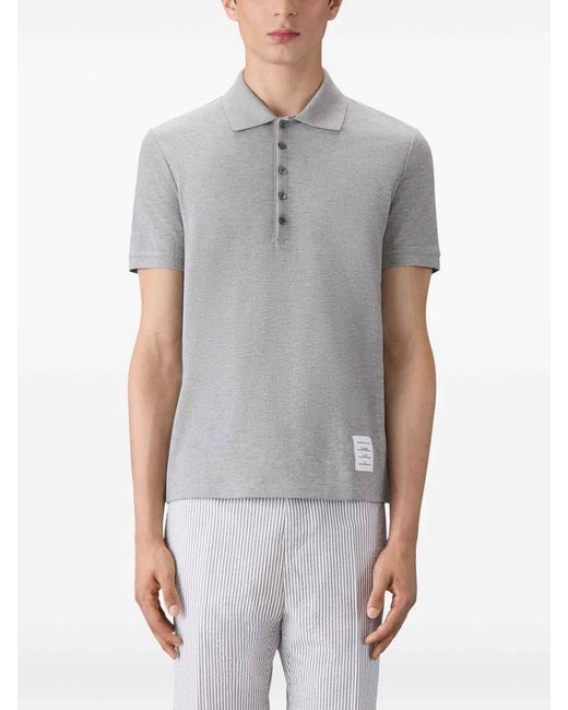 Thom Browne Gray Cotton Polo Shirt for men