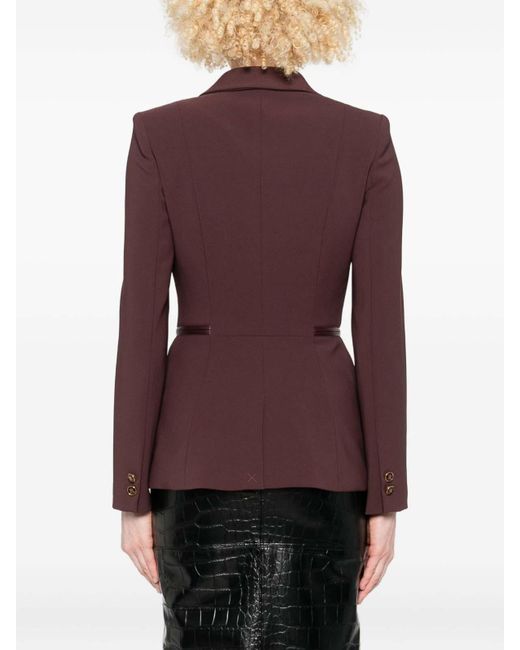 Elisabetta Franchi Purple Double-Breasted Burgundy Jacket With Structured Shoulders