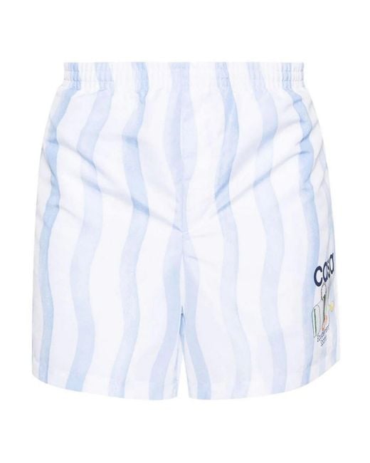 Casablancabrand White S Printed Swimshorts for men