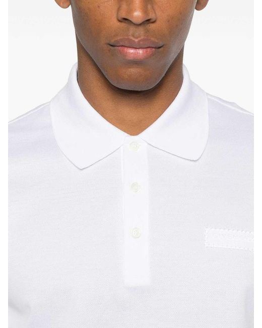 Givenchy White Cotton Polo Shirt for men