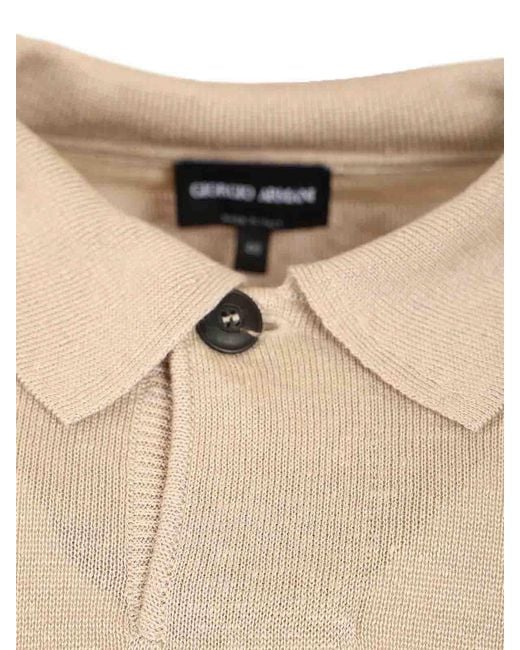 Giorgio Armani Natural Long-Sleeved Polo Shirt for men