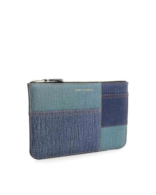 Comme des Garçons Blue Patchwork Pouch