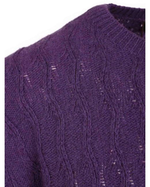 Etro Purple Cashmere Sweater for men
