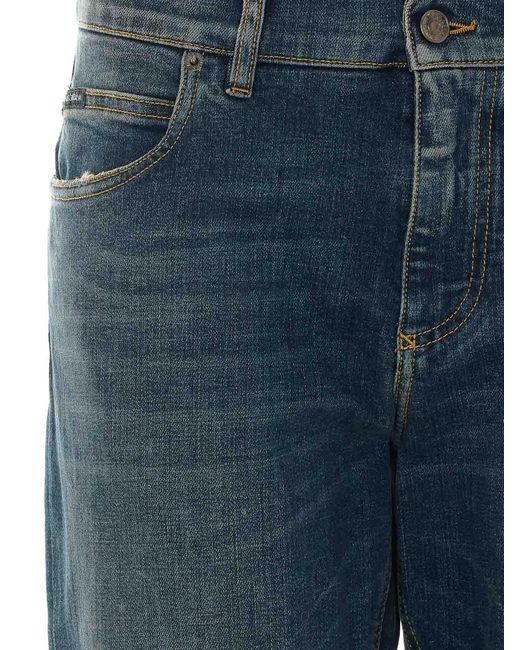 Dolce & Gabbana Blue Stretch Regular Jeans for men