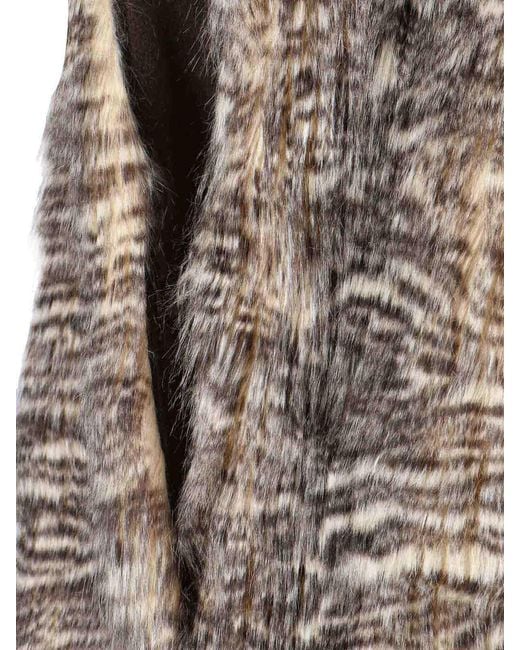 Entire studios Natural Single-Breasted Faux Fur Coat