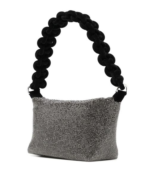 Kara Black Crystal Mesh Cobra Pouch