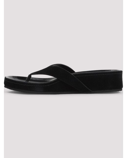 Phoebe Philo White Round Flip Flops